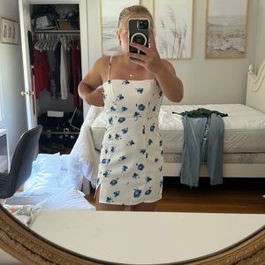 Princess Polly blue floral mini tight dress